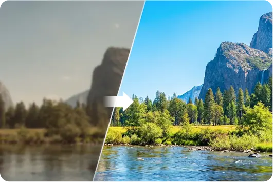 Upscale image with automatic color correction